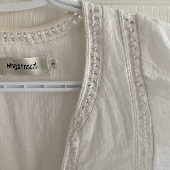 Magali Pascal 100% cotton white blouse. Size S. In excellent condition. - Picture 7 of 8